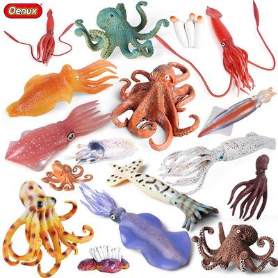 Children's Marine Life Sensory Bin: Squid, Octopus, Jellyfish Figurine Set