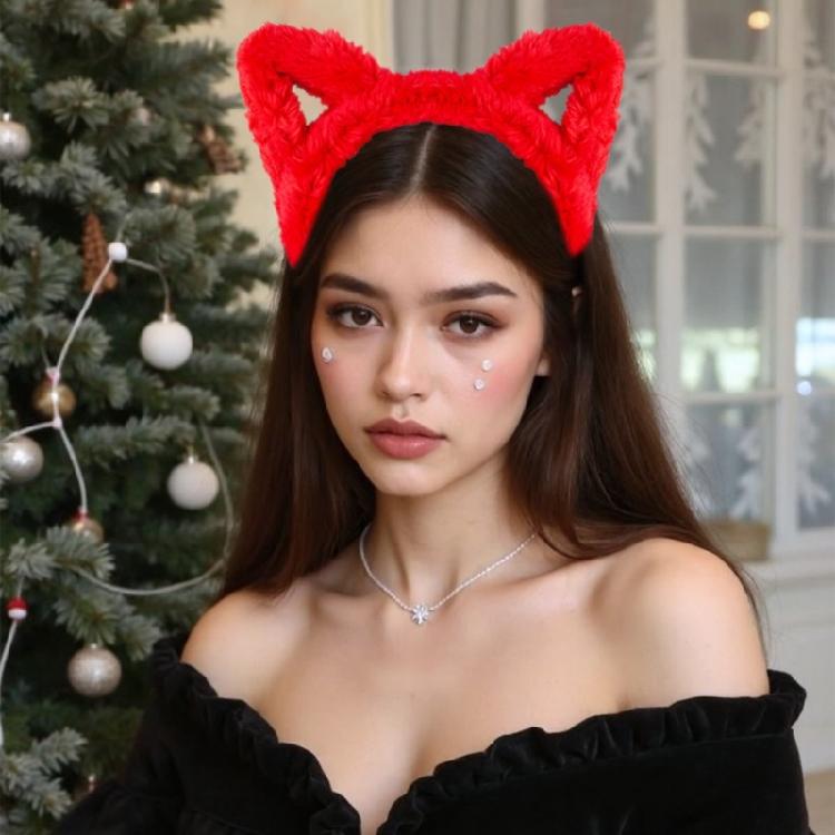 Cats Headband Set Plush Tail Cats Headband Bows Tie Skirt Animals Cosplay Set Cats Costume Set for Halloween