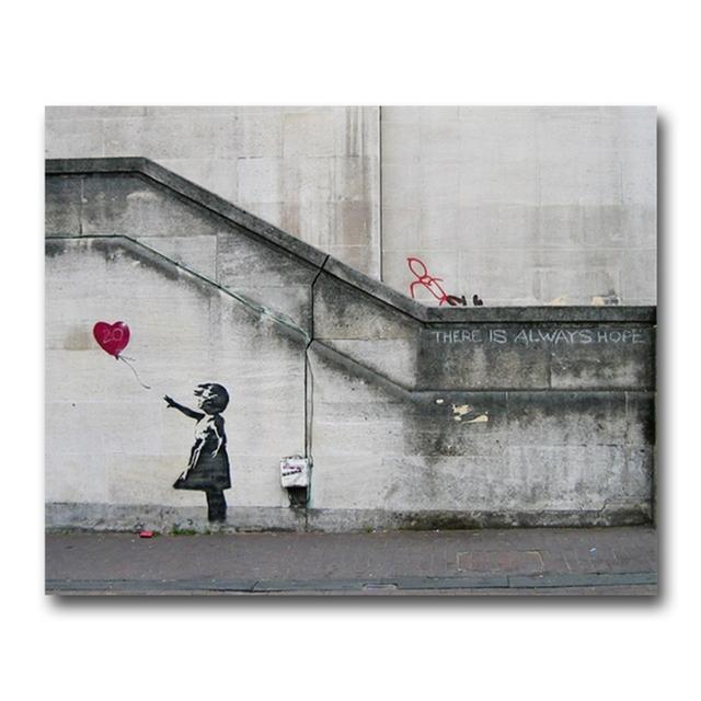 Banksy Painting "Girls and Balloons" Canvas Painting Fashion Home Decor Poster Print Wall Art Picture For Living Room Decoration