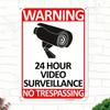 24H Video Surveillance No Trespassing Sign Reflective Aluminum Security Metal Warning Sign