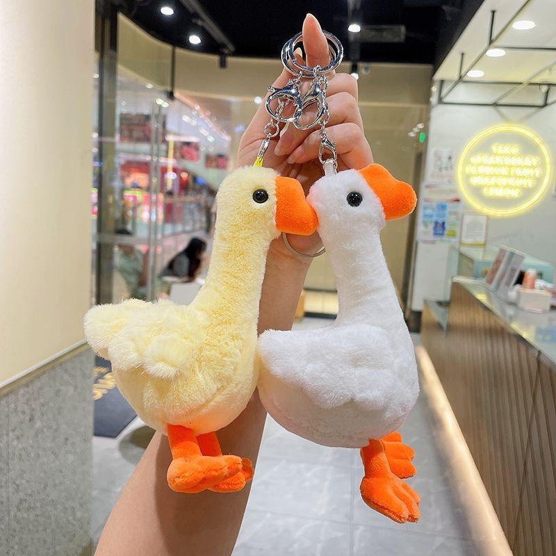 Non-Toxic Soft Plush Duck Keychain Adorable Animal Keyring Bag Purse Accessory Stuffed Cartoon Duckling Bag Charm Gift For Ladies