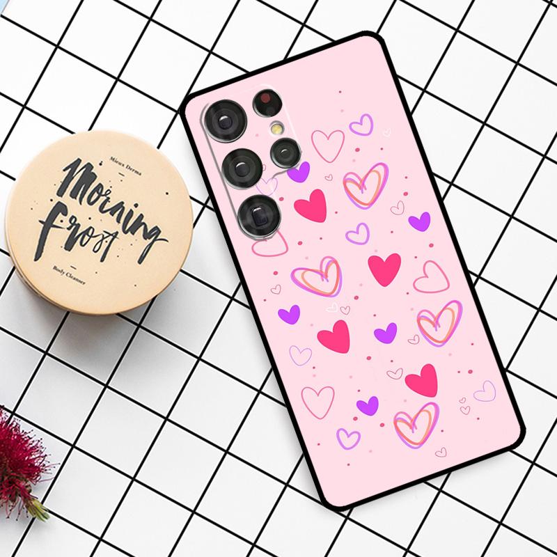 Heart Cartoon Girls Case For Samsung Galaxy S25 Ultra S23 S22 S21 S20 S24 Ultra S9 S10 Plus S25 FE Phone Cover