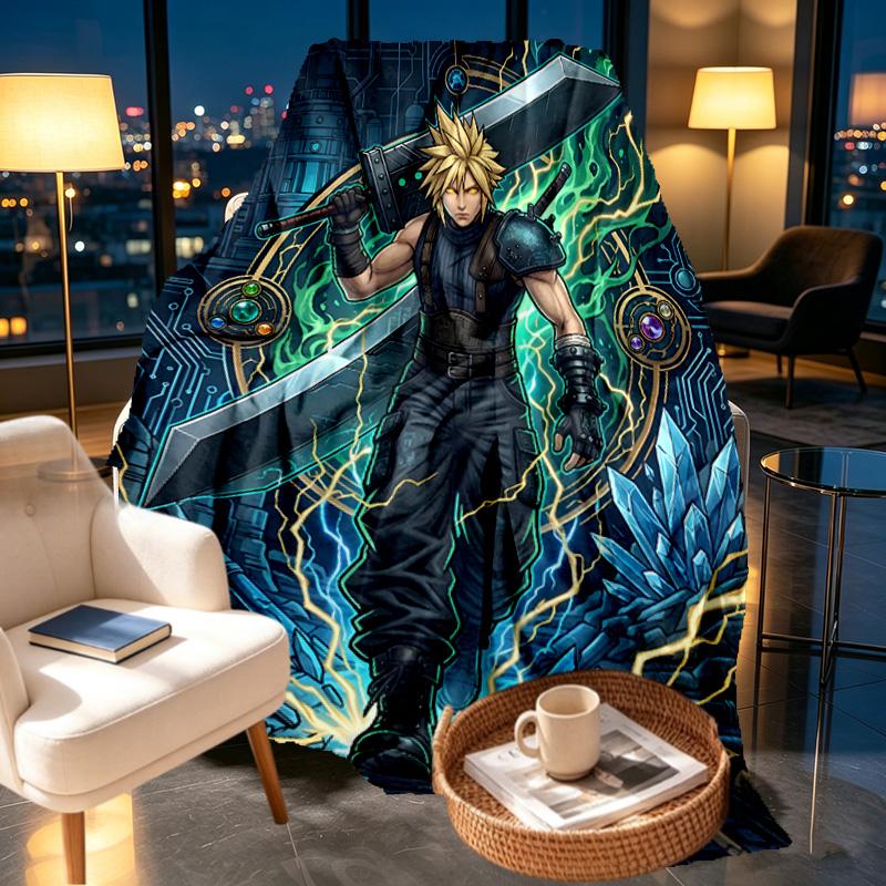Final Fantasy Print Blanket - Soft & Comfortable, for Bedroom, Travel, Sofa, Home Decoration - Birthday Christmas Gift for Friend