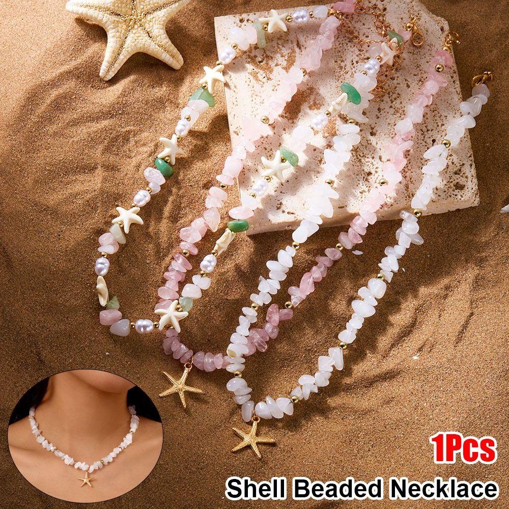 

1Pcs Colorful Beaded Necklace Fashionable Ocean Inspired Jewelry Shell Pendant Holiday Party Daily Style 3