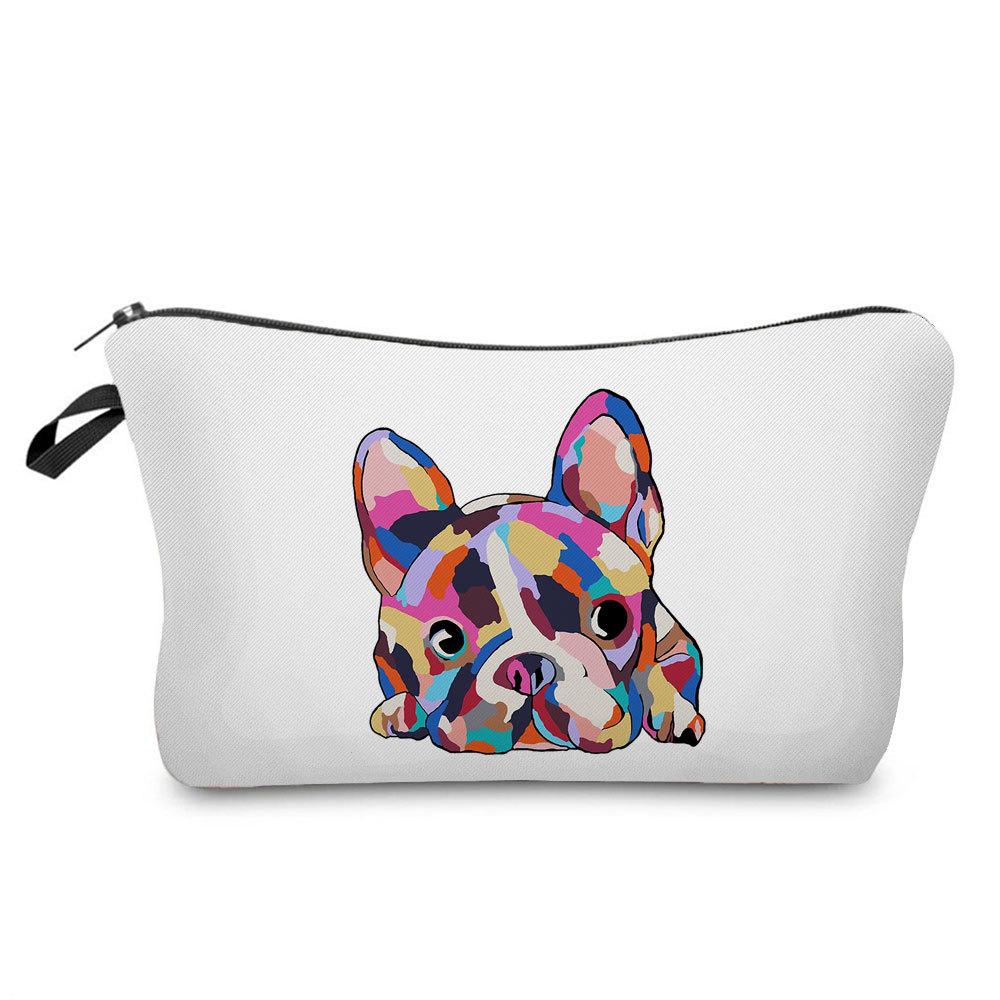 Women Dog Print Cosmetic Bag Toiletries Organize Travel Storage Case  6402