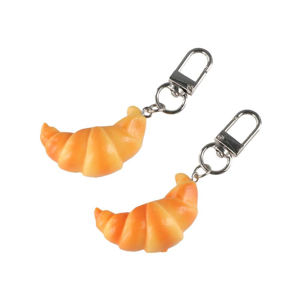 Creative Simulation Food Toy Keyring Food Model Pendant Croissant Keychain  Backpack Decor