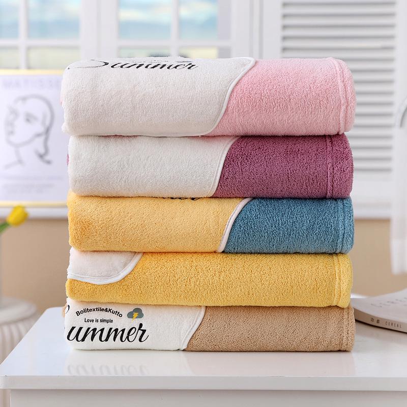 Soft Absorbent Star Coral Fleece Wearable Bath Skirt Bathrobe