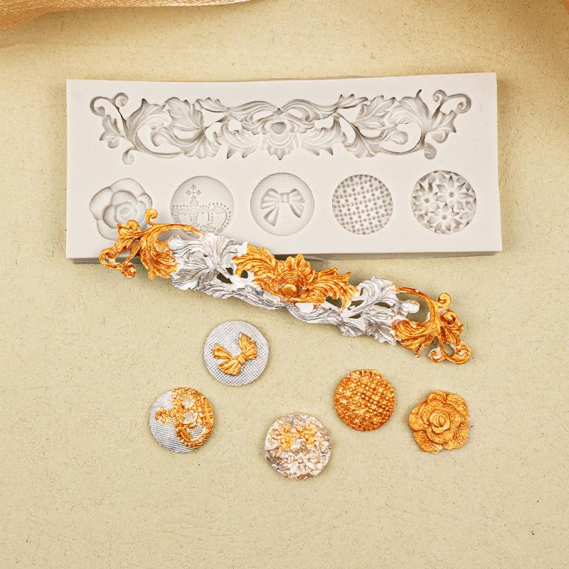 Embossed Retro Floral Vine Silicone Mold for Cake Decoration