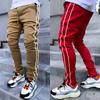 Spring and Autumn Workwear Pants Men's Fashion Brand Elastic Multi-Bag Reflective Straight Sports Fitness Casual Trousers