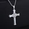 Titanium Stainless Steel Cross Necklace with Rhinestones - Men's Bold Fashion Accessory