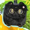 Anderson Cat And Capybara Embroidered Plush Backpack With Zipper Closure For Daily Use