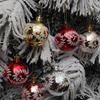 6Pcs 6cm Plastic Ball Christmas Tree Decor Willow Vine Pattern Painted Ball Festival Hanging Ornament