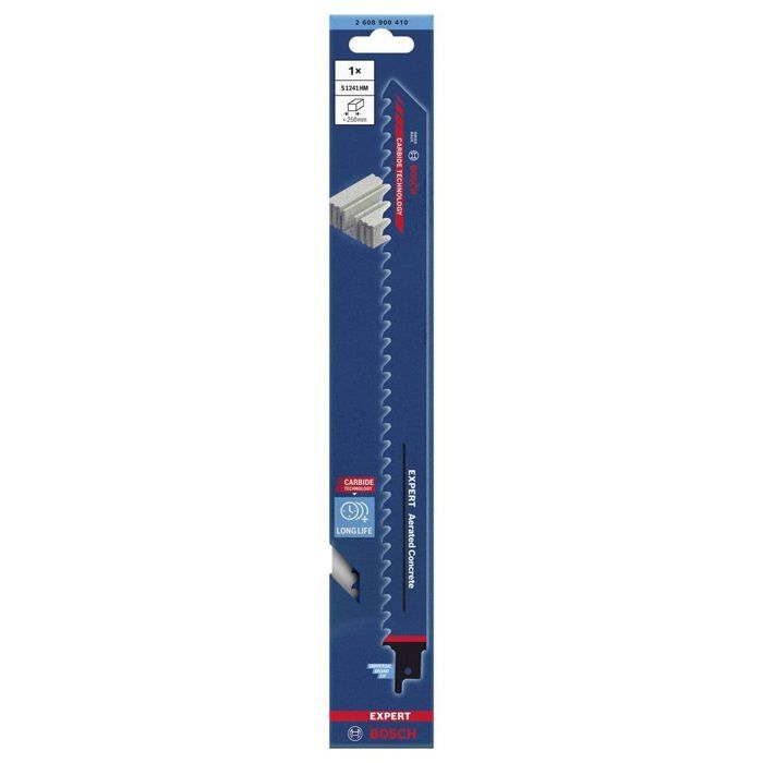 Bosch Accessories 2608900410 LAME de scie sabre expert « Aerated concrete » S 1241 HM, 1 pièce Longueur lame de scie 30