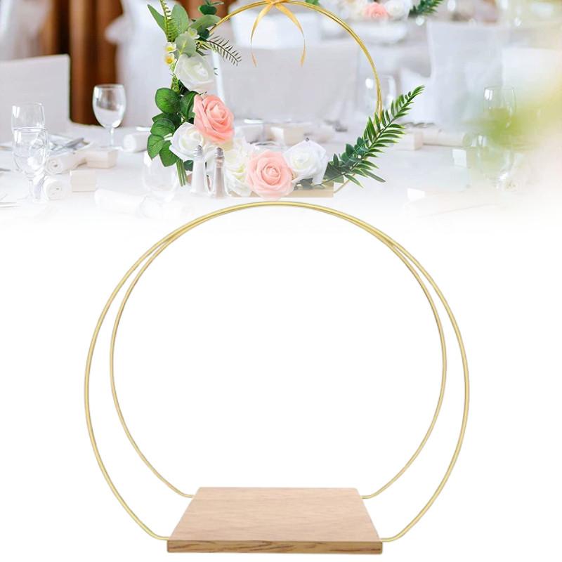 Metal Garland Wood Base Wedding Party Table Ornaments Diy Decoration Wreath