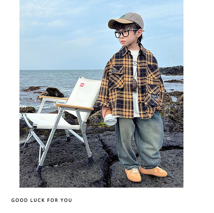 Autumn 2025 Fairy Tale Korean Style Soft Denim Gradient Wash Boys' Jeans - Comfortable, Versatile Long Pants