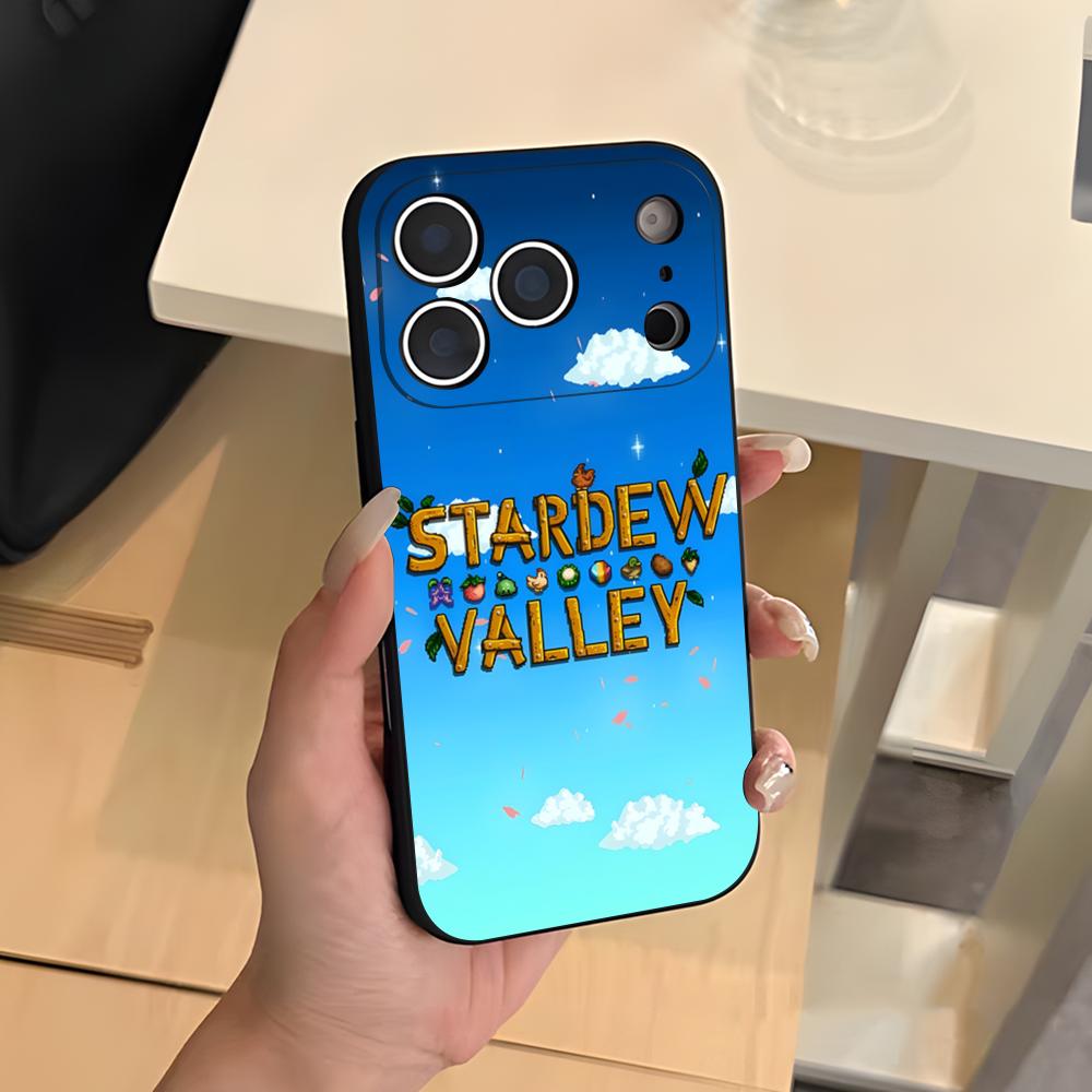 S-Stardew V-Valley Game Phone Case For IPhone 17 Air 16 E Pro Max 15 14 13 Mini 12 Pro 11 Max Plus Black Soft Shell