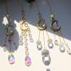 Moon Crystal Suncatchers Hanging Wind Chime Style Garden Suncatcher Rainbow Maker Handmade Gold Sun Catcher Pendant Home Decor