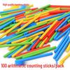 100 Multicolor Bamboo Counting Sticks - Children's Arithmetic Learning Toy