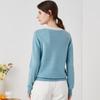 Zhaojun Women's Round Neck Color Block Pure Cashmere Sweater