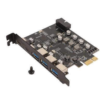 PCIE To USB Expansion Card USB 3.0 5Gpbs 3USB A 2USB C 19Pin Interface Motherboard Card for Win for