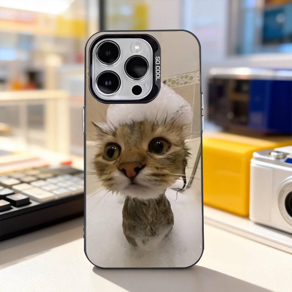 Funny Cat Memes Cute Phone Case For iPhone 11,12,13,14,15,16,17,Pro,Max,Plus,E,Air,Mini IMD Matte Black