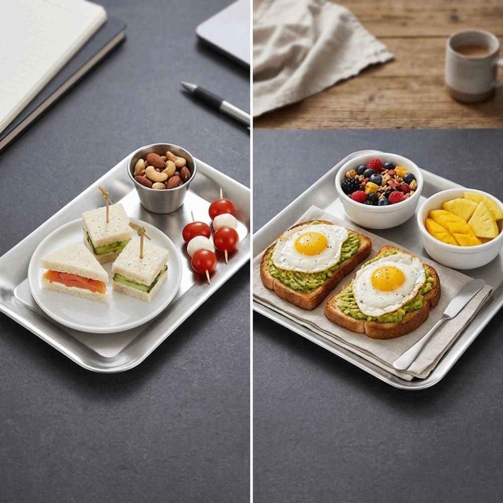 Raised Anti-spill Serving Tray Thickened Restaurant Platter Safe Food Tray Tissue Arrangement S