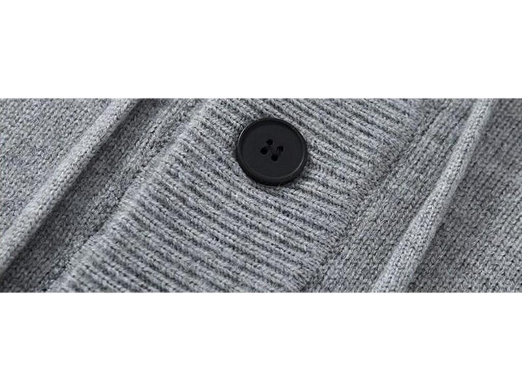Men's Thick Woolen Hooded Pullover Sweater Coat - Solid Color for Autumn/Winter