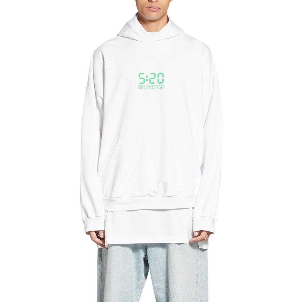 Balenciaga 5:20 Graphic Hoodie 'White Green' Unisex 674986TMVL69164