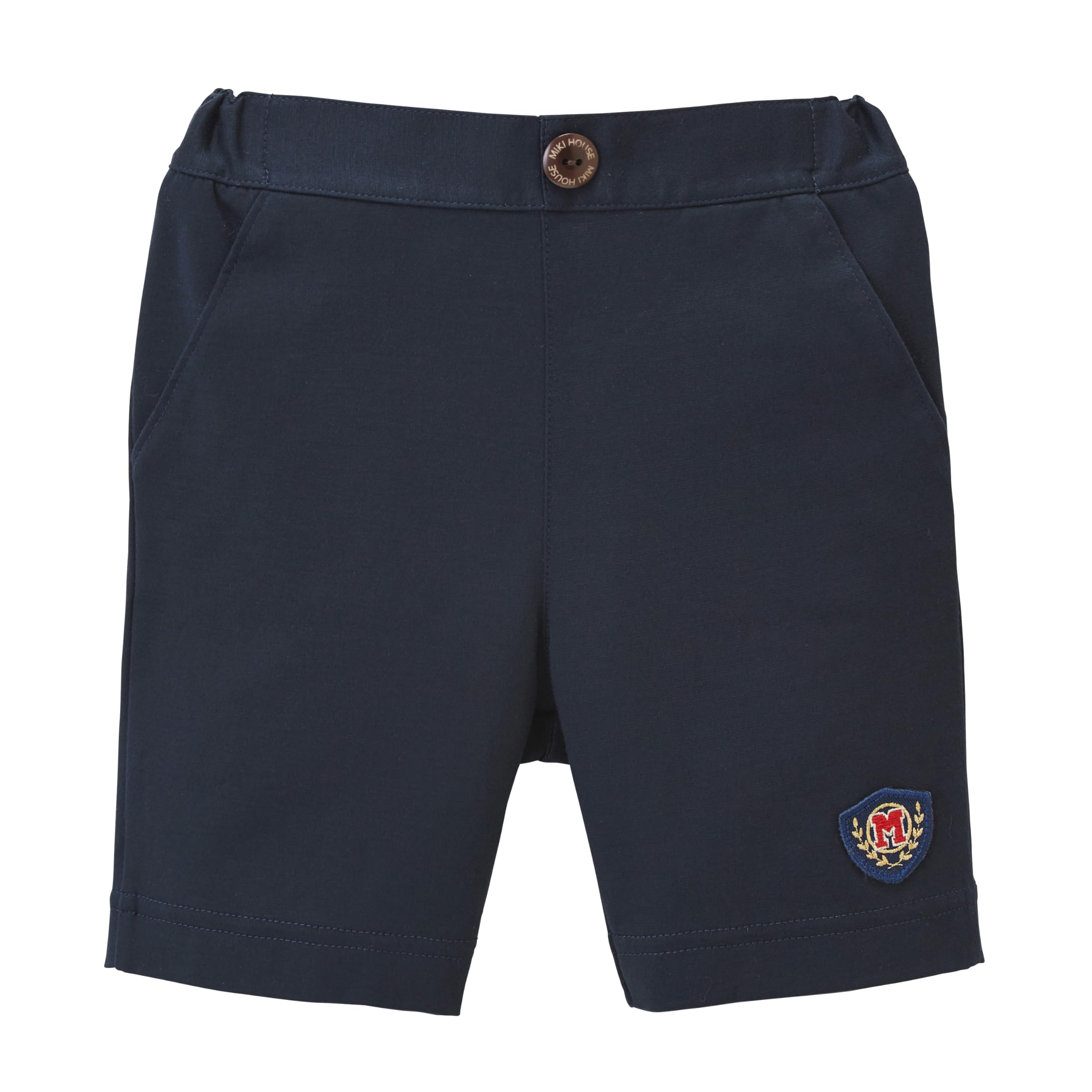 

Брюки средней длины темно-синего цвета [MIKI HOUSE], брюки 6/4, брюки, логотип, простые, в клетку, официальные, для мальчиков, для младенцев, для детей, детская одежда, 10-3128-494,