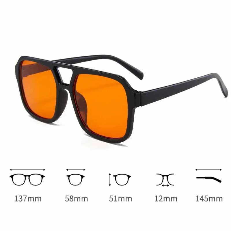 New Square Double Beam Pilot Sunglasses Personalized and Trendy Multi-color Driving Cycling Tourism Street Photography Glasses