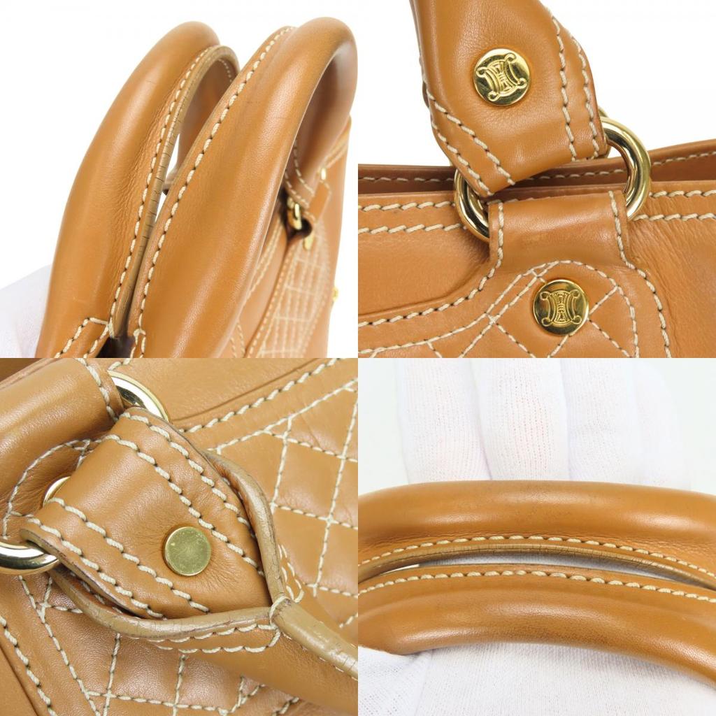 Used CELINE Handbag Boogie bag leather Camel Brown casual