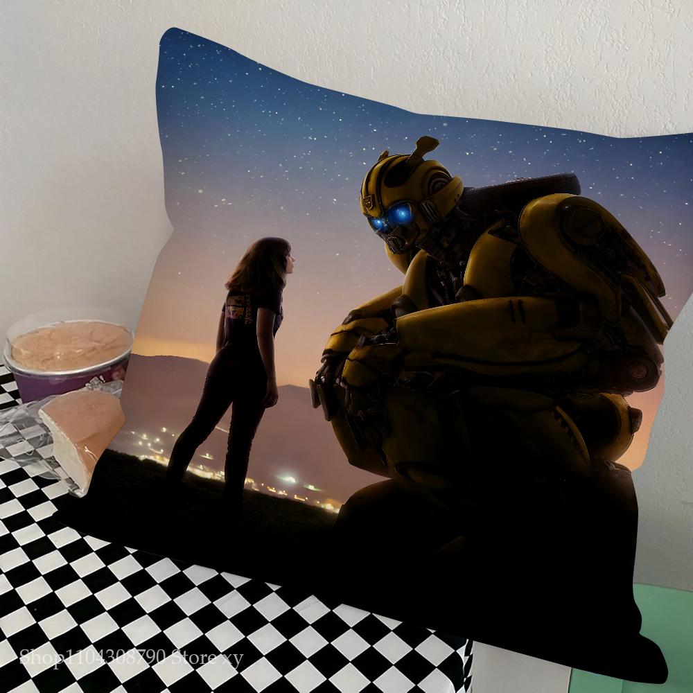 Anime Movie B-Bumblebee Pillow Case Square Pillow Bedroom Sofa Leisure Comfort Cushion Car Living Room Home Decoration