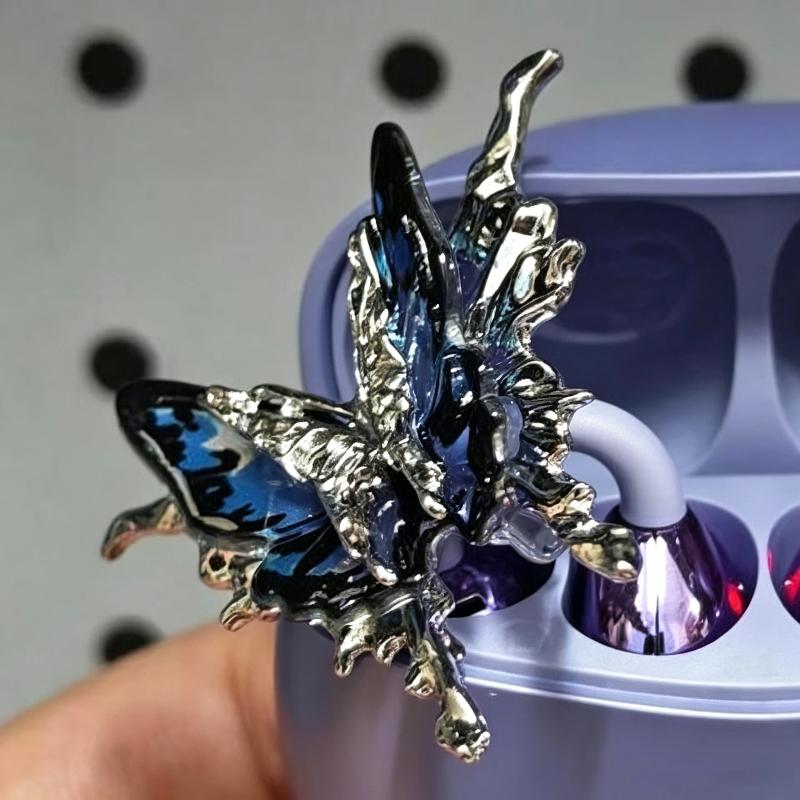 Lightweight Anti-lost Butterfly Earphone Clips Shiny Artificial Crystal Headphone Accessories for School Outdoor Activities