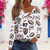 Women Plus Size White Asymmetric Cutout Neck Cold Shoulder Long Sleeve Sailboat Printed Top