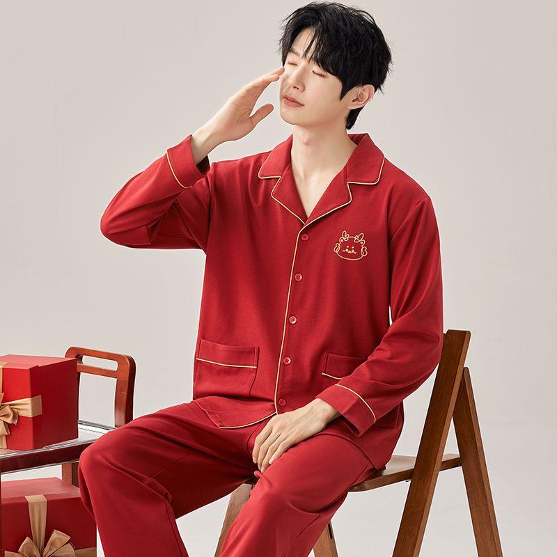 

Весенне-осенняя мужская пижама, домашний костюм, мужской хлопковый кардиган, простой, большой размер, хлопок, можно носить на улице, домашняя одежда XXXL