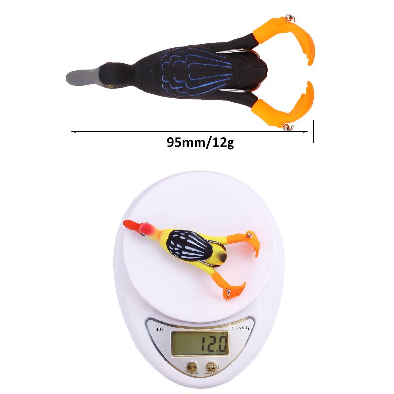 Ente weicher Angelköder Frosch Top Water 3D-Simulation schwimmende Köder Bass Snakehead Lure
