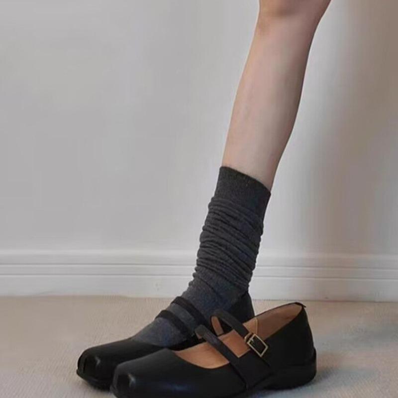 Fashion Single Shoes with One Belt Soft Sole Autumn New Fashion Square Toe Shallow Mouth Low Heel Shoes