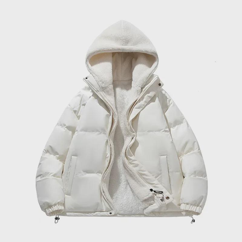 Men's Autumn Winter Cotton-Padded Jacket: Trendy, Velvet-Lined, Loose & Warm