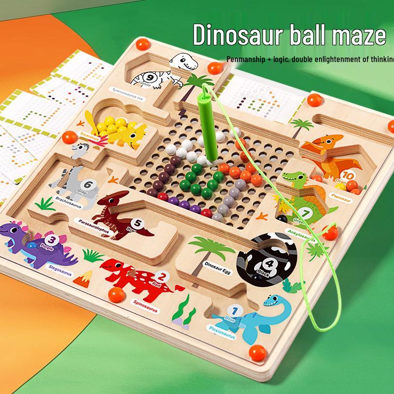 Wooden Magnetic Marble Maze: Children’s Color Sorting & Counting Game