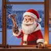 Store Window Display Christmas Santa Claus Static Glass Sticker, Removable Reusable PVC Clings for Living Room Bedroom Holiday Party Decoration Broken