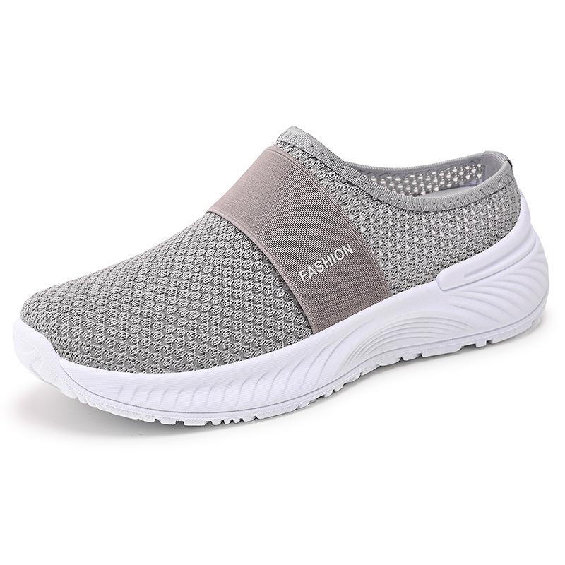 Women's Shoes Toe Caps Semi-flat Shoes Breathable Casual Shoes Slippers Single Shoes
