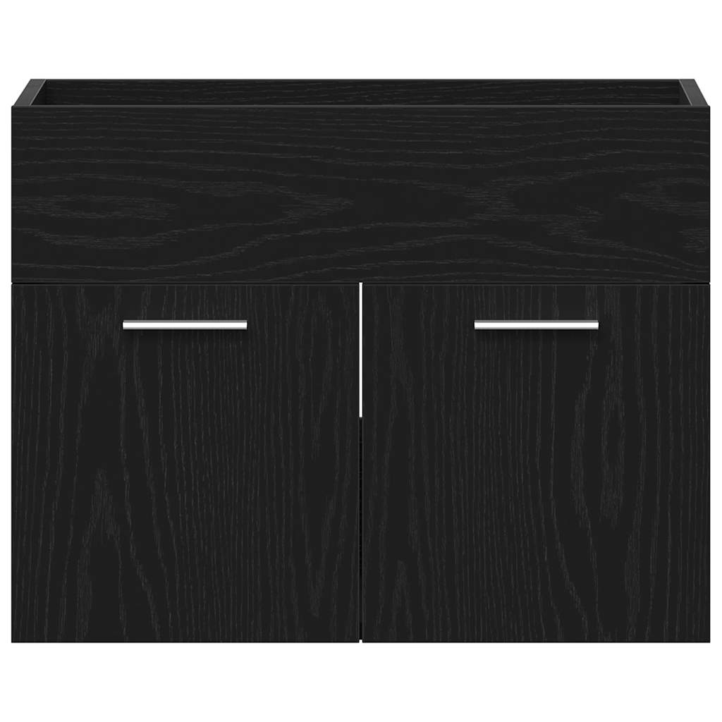 Bathroom Vanity Cabinet Black Oak Effect 60 X 38.5 X 46 Cm