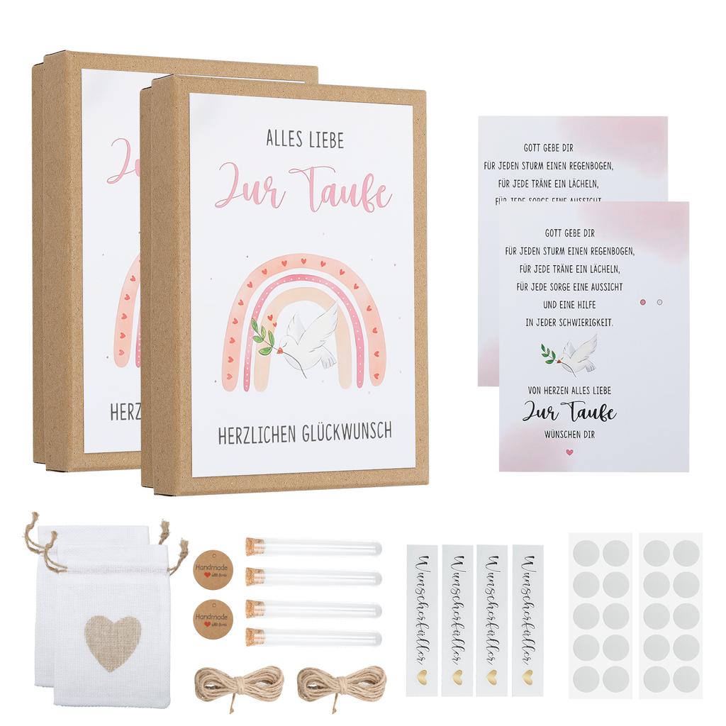 2Set Wish Fulfiller Present Box Set Creative Wish Filler Money Present Box Kit with Sticker Pendant and Test Tube for Birthday