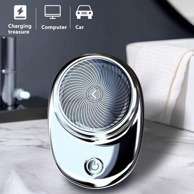 Tragbarer Elektrorasierer Wasserdicht USB Wiederaufladbar 3D Rotationsrasierer Nass-/Trockenanwendung Mini-Rasierer für Zuhause Reisen Geschäftsreisen