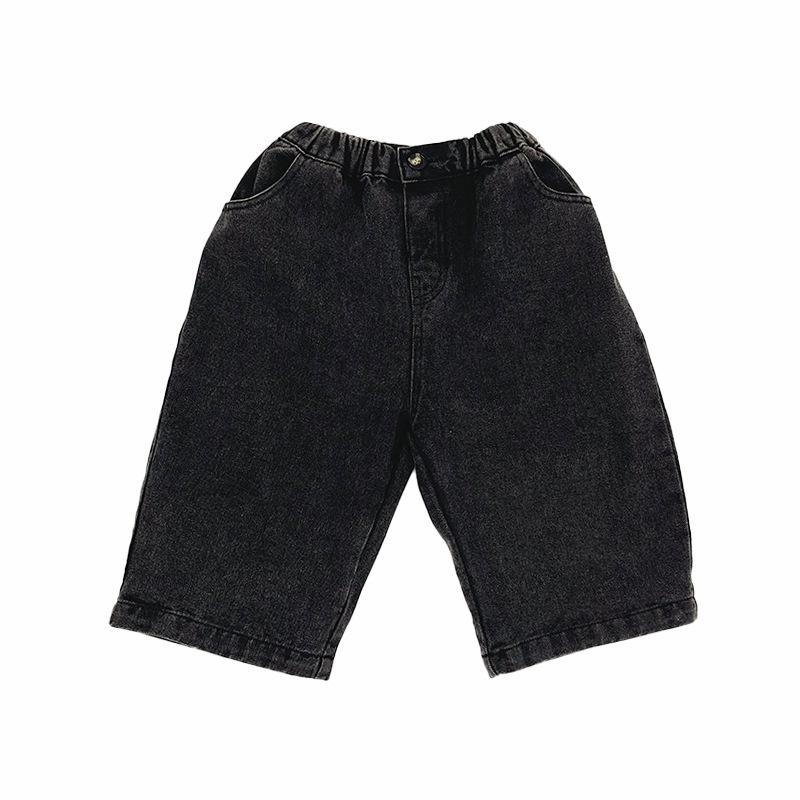 Korean-Style Washed Wide-Leg Denim Trousers for Kids - Spring & Autumn Collection 90 cm