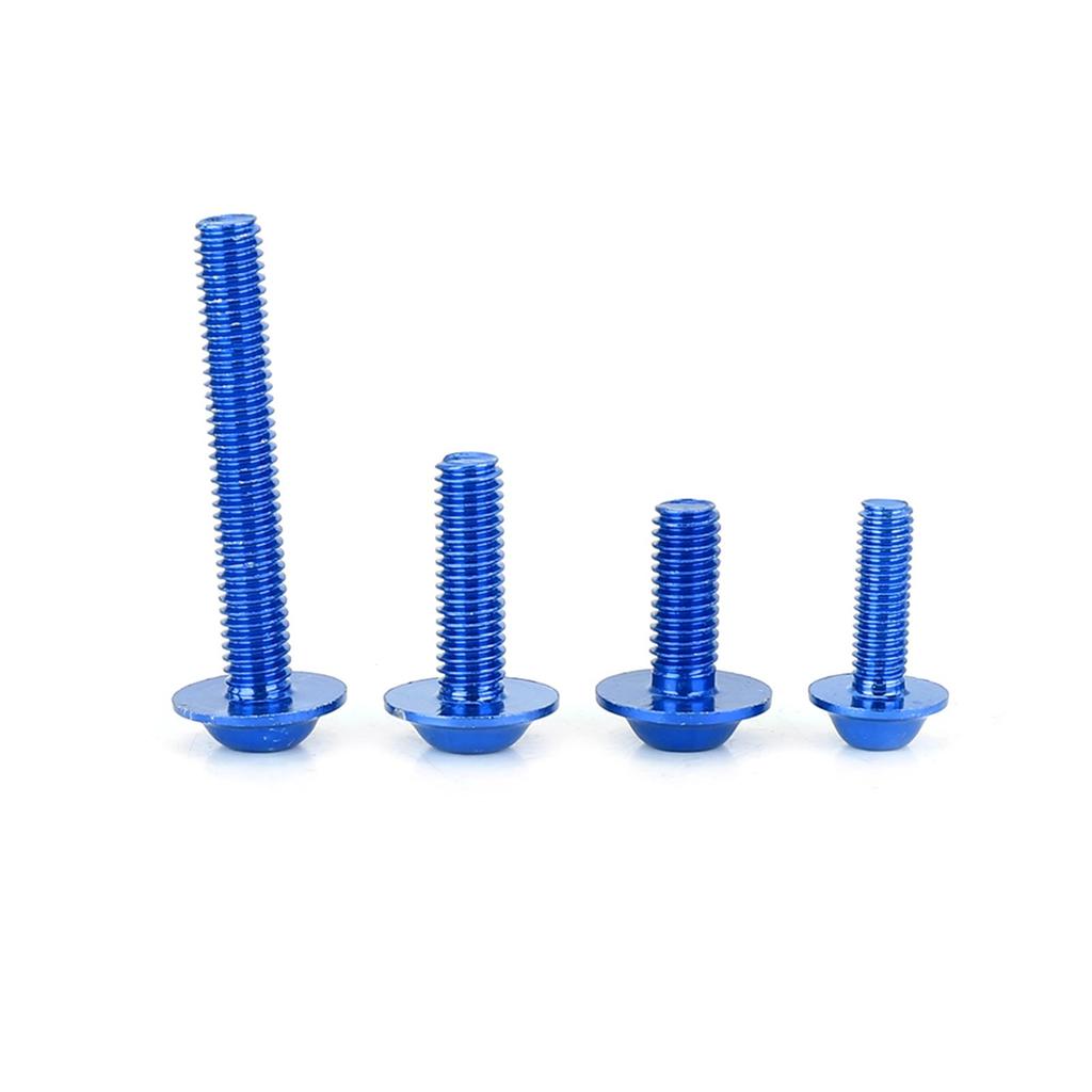 Motorcycle Bolts Aluminum 177 Pcs Motorcycle Screw Fairing Bolt Kit Universal for M5 M6 Yamaha Sport Bike (BLUE)