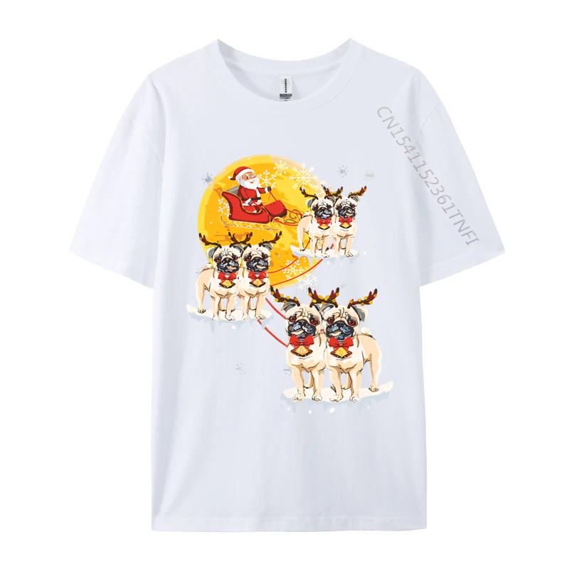 

Mens Cotton Tshirt Puggle Reindeer Christmas Santa Riding a Car Tshirt Male Breathable Tshirt 3xl Men Clothing S