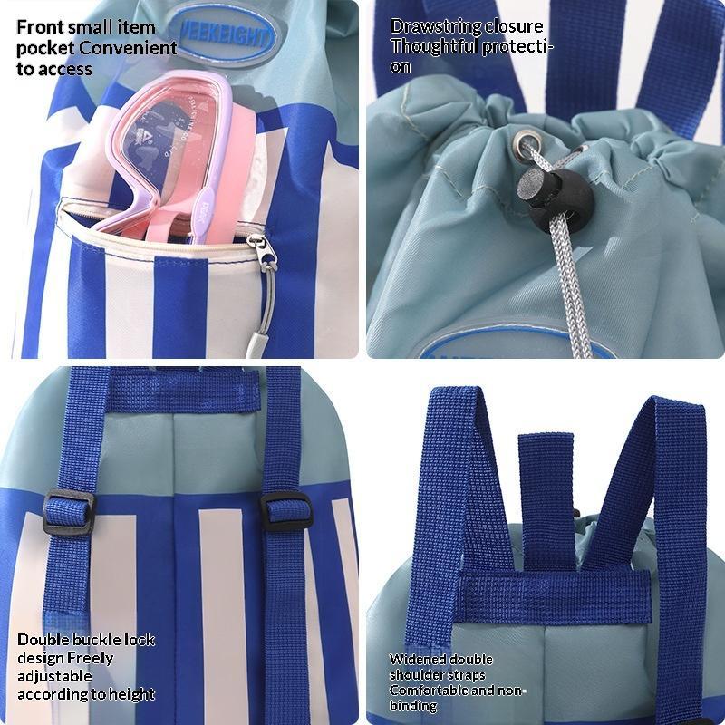 Kids Waterproof Swimming Backpack Breathable Mesh Portable Beach Storage Bag for Outdoor Travel Pool Activities
