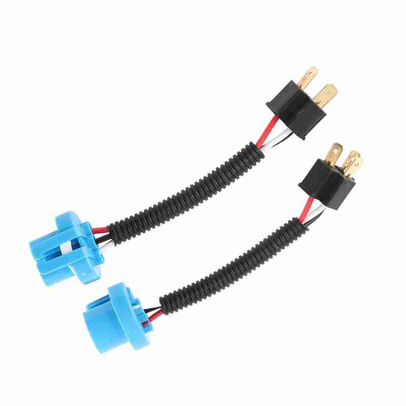 2Pcs 9007 Male to H4 Female Plug Headlight Conversion Cable Wire Connector Adapter
