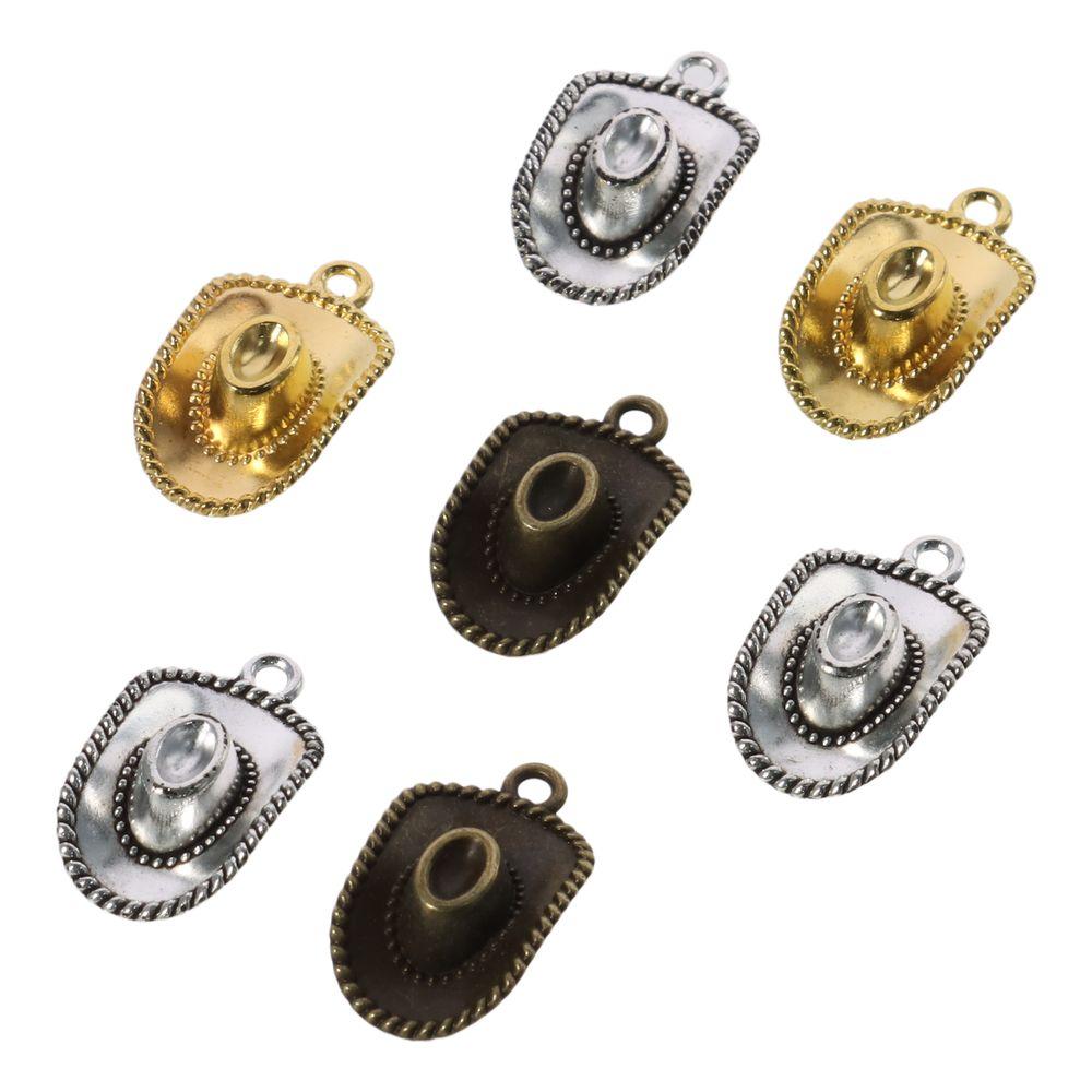 60pcs 22*13mm Alloy Hat Dangle Pendants  for Bracelets Necklace Accessory